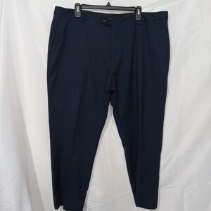 PRONTO UOMO PLATINUM Men's Navy Blue 100% Wool Flat-Front Dress Pants SZ 42x26